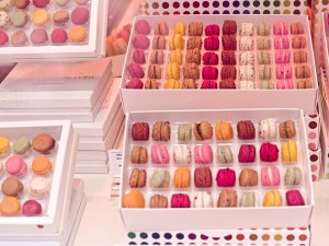 Delicious display of macarons looking like days in an edible calendar for mental health psychological therapy 
